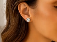 Sterling Silver Puffed Swirly Knot Stud Earrings