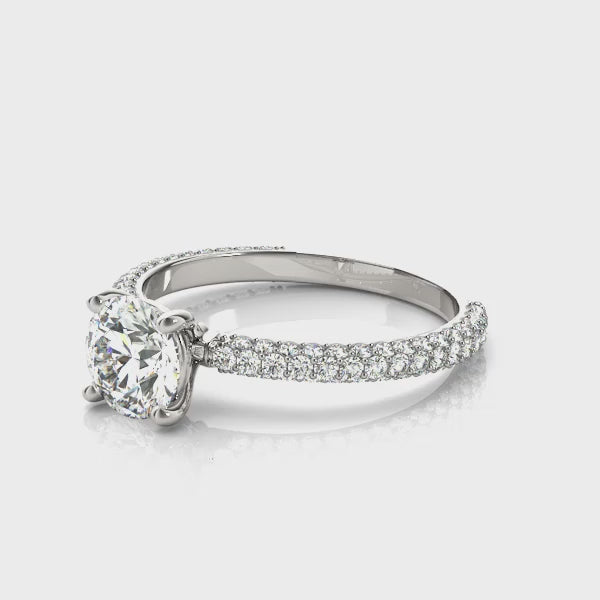 Pavé Set Round Engagement Ring