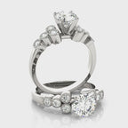 Milgrain Cluster Accent Engagement Ring