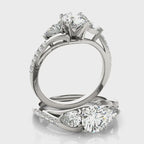 Classic Diamond Semi-Mount Engagement Ring with Side Stones