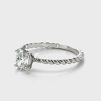 Braided Shank Oval Engagement Ring 11x9mm