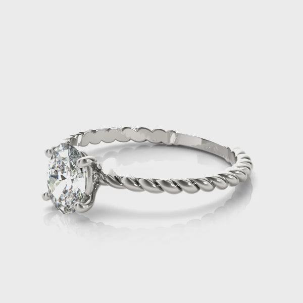 Braided Shank Oval Engagement Ring 11x9mm