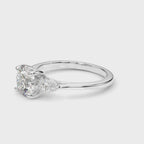Round Diamond Three Stone Engagement Ring