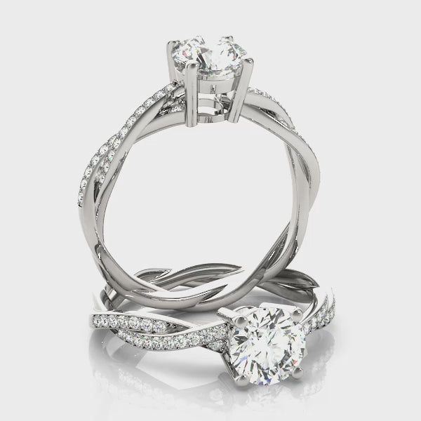 Twisting Round Diamond Engagement Ring Setting