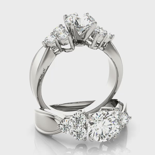Round Cluster Accent Engagement Ring