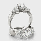 Round Cluster Accent Engagement Ring