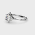 Round Cluster Accent Engagement Ring