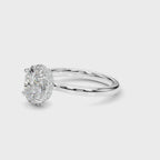 Double Hidden Halo Oval Engagement Ring