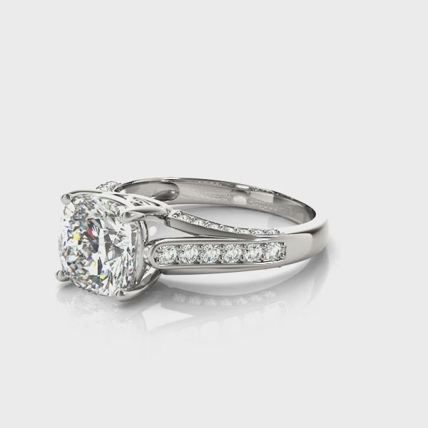 Cushion Cut Halo Engagement Ring