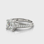 Cushion Cut Halo Engagement Ring