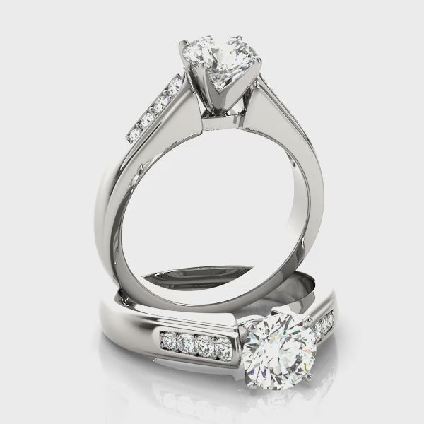Single Row Channel Set Diamond Engagement Ring