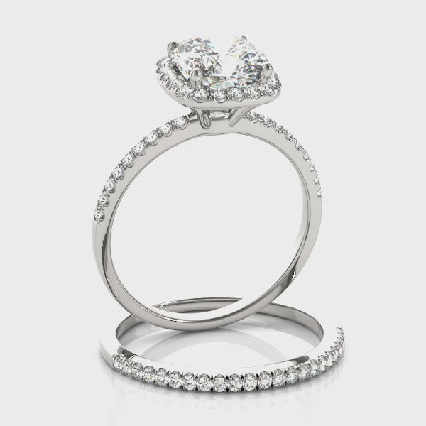 Cushion Halo Engagement Ring