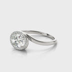 Oval Diamond Accent Engagement Ring