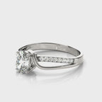 Single Row Bypass Split Shank Diamond Engagement Ring