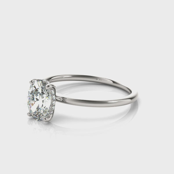 Oval Hidden Halo Engagement Ring