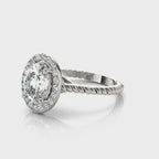 Oval Diamond Accent Engagement Ring
