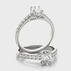 Oval Trellis U-Prong Single Row Engagement Ring 5x3mm