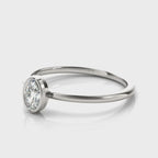Oval Bezel Set Solitaire Engagement Ring