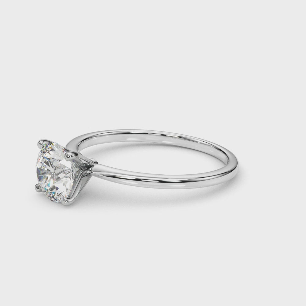 Round 4-Prong Solitaire Engagement Ring