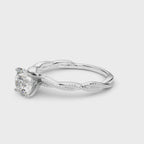 Twisting Milgrain Diamond Engagement Ring