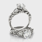 Nature Inspired Cluster Accent Engagement Ring