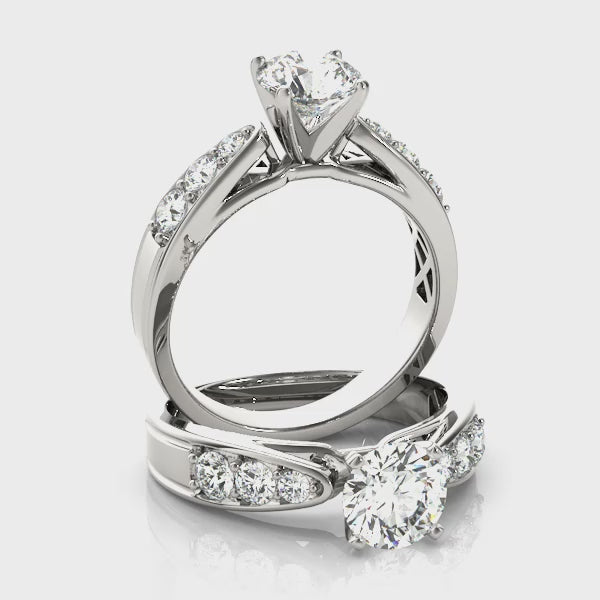 Elegant Channel Set Single Row Diamond Engagement Ring