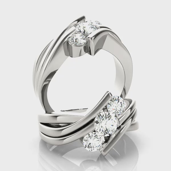 Three Stone Round Diamond Engagement Ring