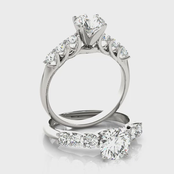 Single Row Trellis Diamond Engagement Ring