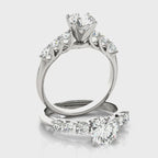 Single Row Trellis Diamond Engagement Ring
