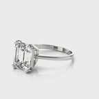 Emerald Cut Solitaire Diamond Engagement Ring 3.8 Carat