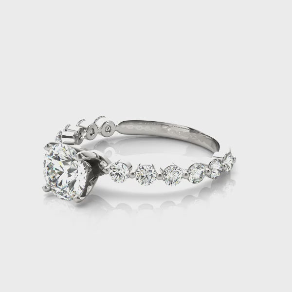 Single Shared Prong Diamond Engagement Ring