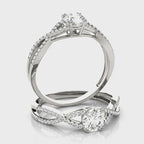 Twisted Round Diamond Engagement Ring