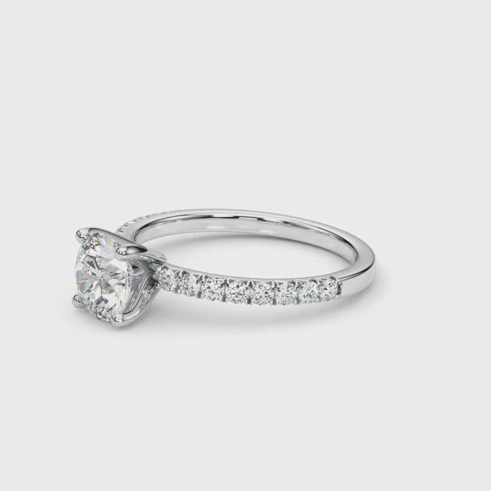 Accented Round Engagement Ring