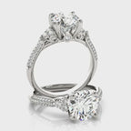 Multirow Pavé Cluster Diamond Engagement Ring – Round 2.0CT