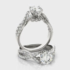 Twisted Multi Row Diamond Engagement Ring