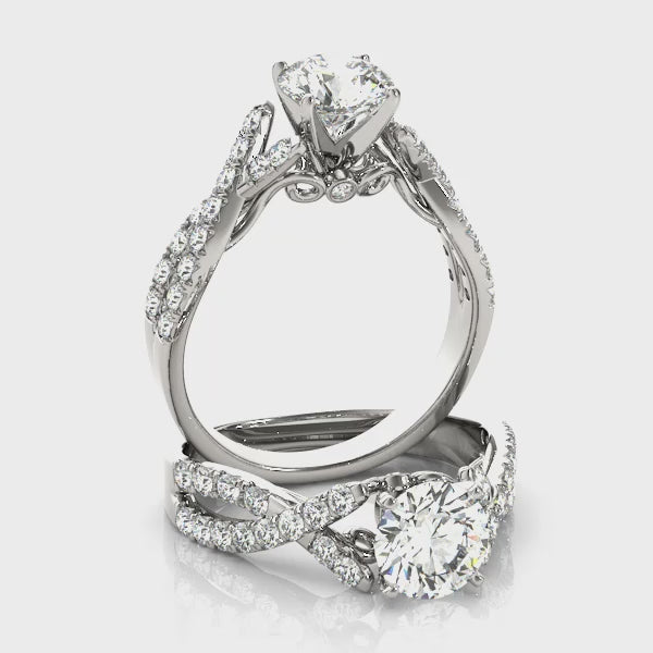 Twisted Multi Row Diamond Engagement Ring