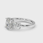 Floral Oval Halo Engagement Ring 8x6mm