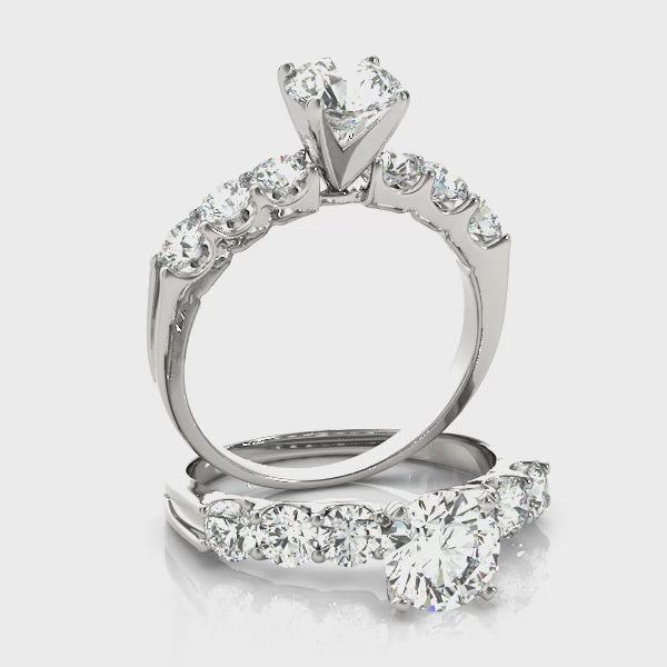 Single Row Shared Prong Diamond Engagement Ring 0.25 CT Semi-Mount