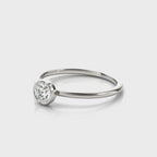 Round Bezel Set Solitaire Stackable Engagement Ring