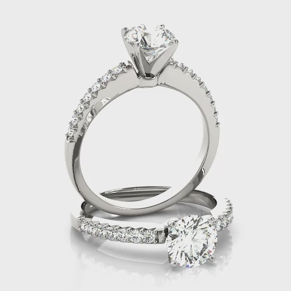 Single Row Prong Set Diamond Engagement Ring