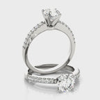 Single Row Prong Set Diamond Engagement Ring