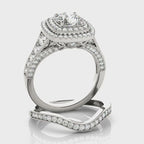 Vintage Double Halo Diamond Engagement Ring