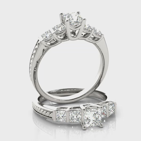 Princess Cut Channel Set Diamond Engagement Ring