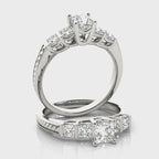 Channel Set Princess Cut Engagement Ring – Semi-Mount 0.6CT