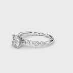 Single Row Half Bezel Diamond Engagement Ring