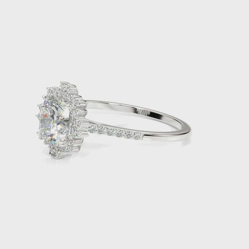Cushion Cut Engagement Ring – Classic Sparkle Design