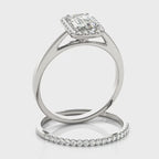 Emerald Cut Diamond Engagement Ring with Halo Setting 3.8 Carat