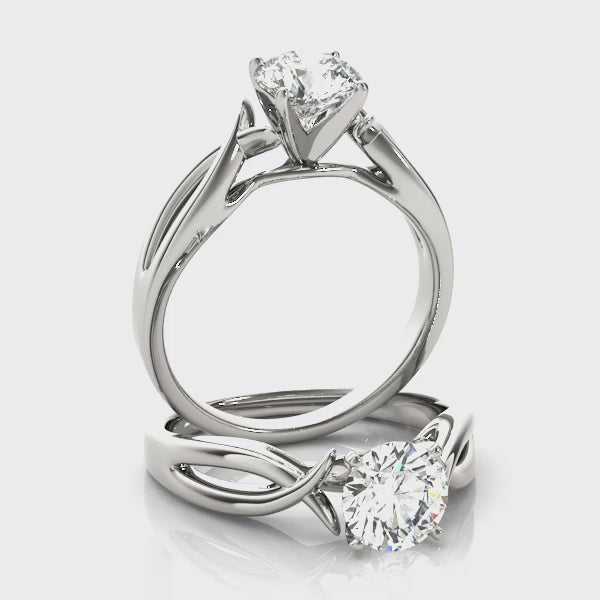 Twisted Shank Solitaire Engagement Ring