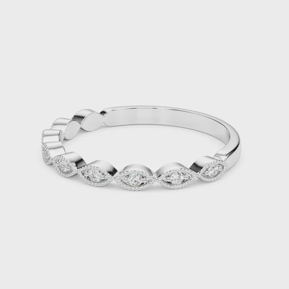 Marquise Shape Diamond Stackable Band