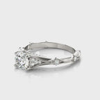 Vintage Hidden Halo Accent Engagement Ring